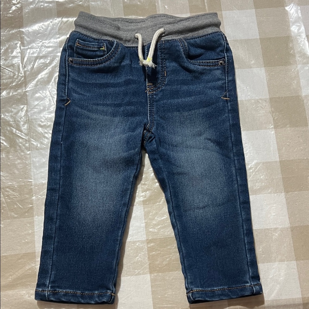 Cat & Jack Blue Denim Kids Jeans with Gray Waistband